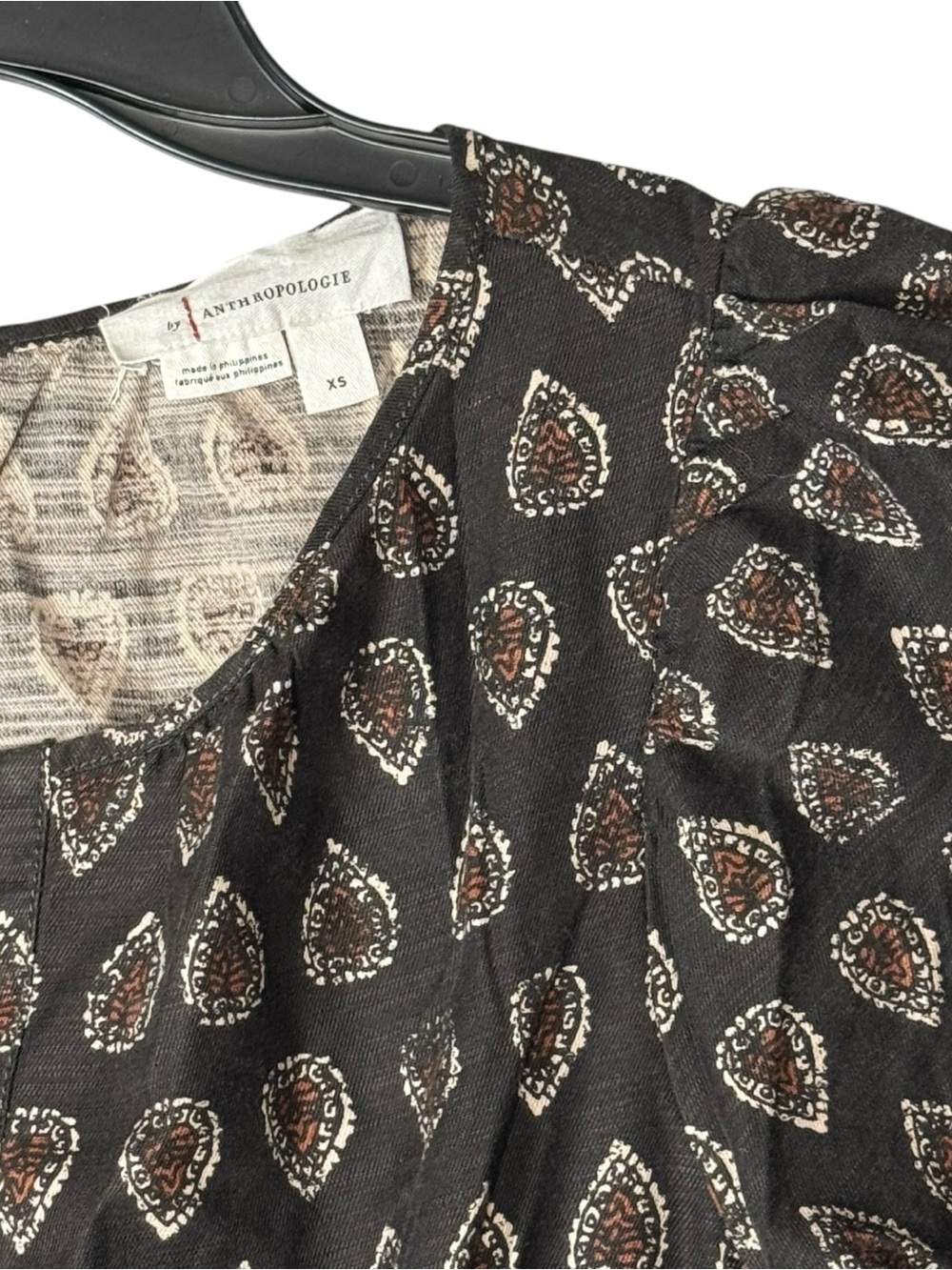 Anthropologie Women XS Black Wide leg Somerset Jumpsuit Motif Patterned BOHO - Picture 16 of 16